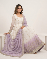Lavender Ombré Anarkali Suit Set - Designer Wedding & Festive Wear