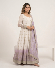 Lavender Ombré Anarkali Suit Set - Designer Wedding & Festive Wear