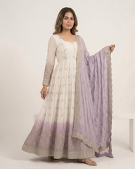 Lavender Ombré Anarkali Suit Set - Designer Wedding & Festive Wear