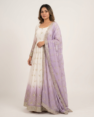 Lavender Ombré Anarkali Suit Set - Designer Wedding & Festive Wear
