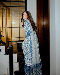 Designer Blue Embroidered Anarkali Set