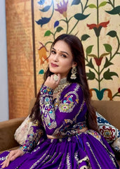 Royal Purple Silk Lehenga Choli with Heritage Peacock & Zardosi Embroidery